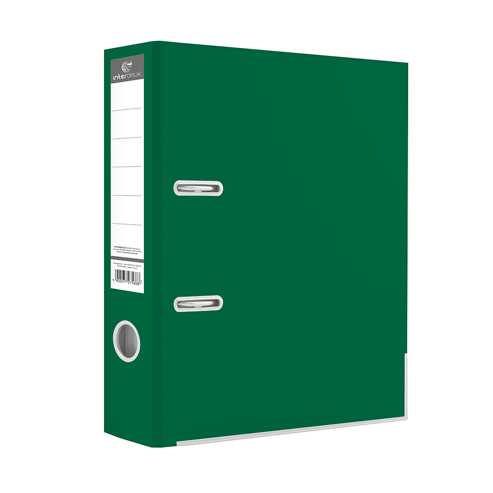 Segregator A4/50 dźwignia mat zielony Interdruk